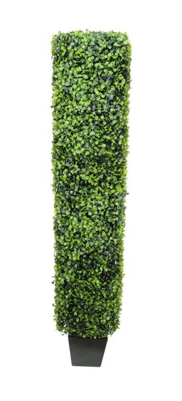 Northlight 4' Potted Two Tone Rectangular Boxwood Artificial Topiary Tree - Unlit